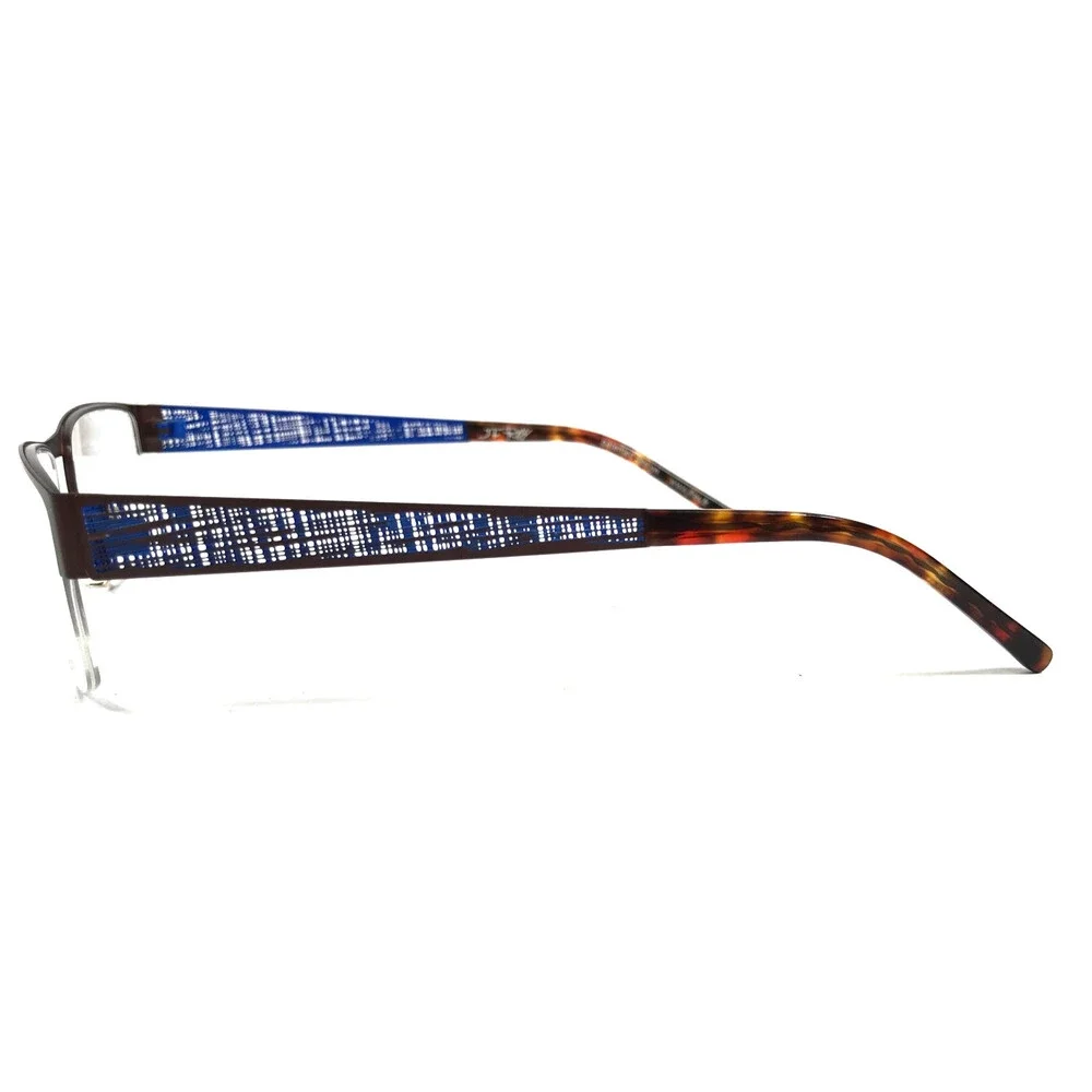 J.F. Rey Eyeglasses Frames JF2585 9522 Brown Blue Woven Half Rim 54-20-145